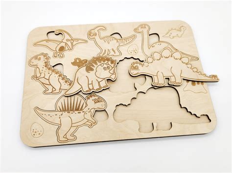 Puzzle Dinosaur Laser Cut File Svg Dxf Vector Plans Etsy