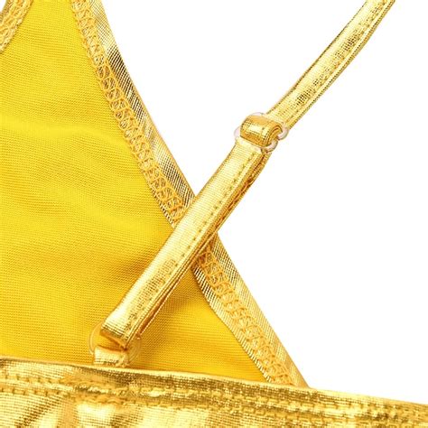 Sexy Bikinis Set Women Shiny Metallic Strappy Cross Bikini Beach Top With Low Rise Briefs