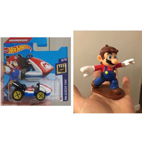 Hot Wheels Carrinho Mario Bros Kart E Boneco Do Mario Brinquedo Shopee Brasil