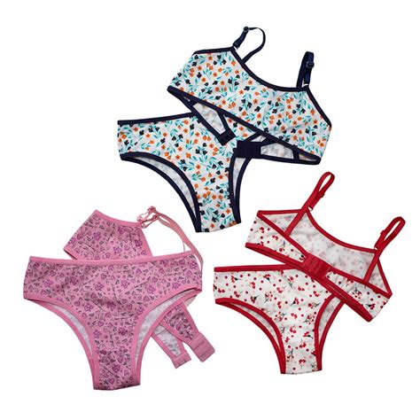 Conjunto Lingerie Infantil Suti Top Sem Bojo Calcinha Menina Mo A