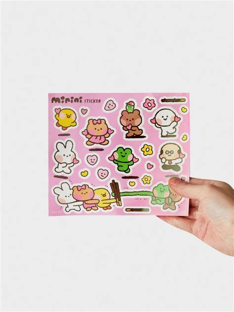 Line Friends Minini Pepero Sticker Set Line Friends Square