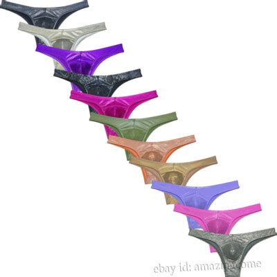 Men S Cheeky Briefs Underwear Gloss Bikini Briefs Low Rise Hip Booty Panties Ebay