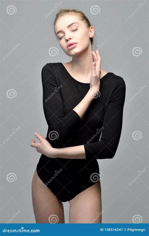 Portrait Of The Beautiful Blonde Gymnast Woman I Stock Image Image Of