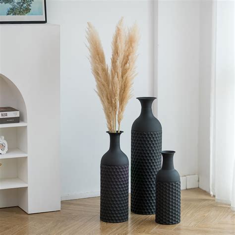 Amazon.com: Sziqiqi Large Black Vases Tall 27inch - Metal Floor ...