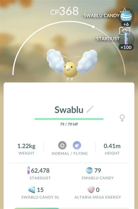 Shiny Swablu in the Wild - at least one wild shiny encounter a week lately : r/pokemongo