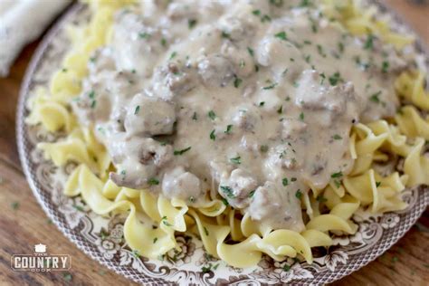 Ground Beef Stroganoff - The Country Cook