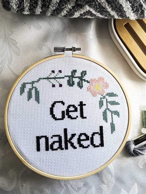 Cross Stitch Get Naked Pattern Only Spend With Us Buy From A Bush Business Marketplace