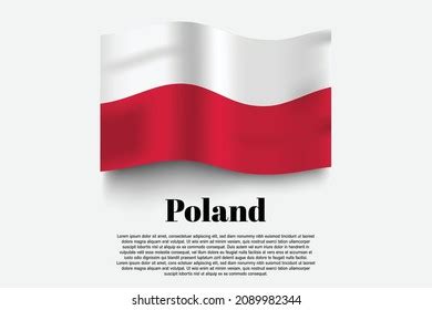 Poland Flag Waving Form On Gray Stock Vector Royalty Free 2089982344