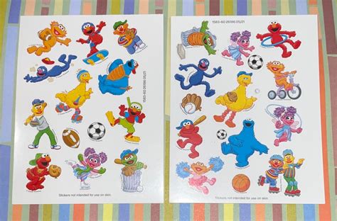 Sesame Street Characters Set Of Sticker Sheets Of Elmo Cookie