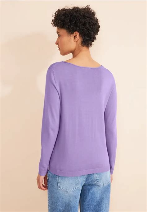 Street One Pull Over En Tricot Fin Basique Pour Femmes En Violet