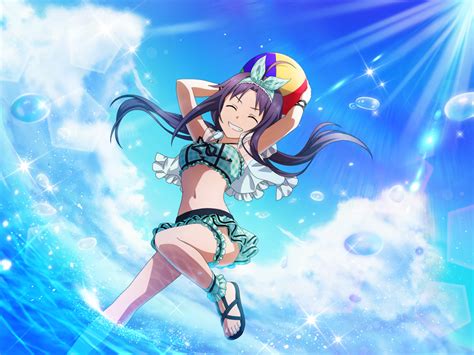 Yuuki Sao Sword Art Online Girl Aqua Bikini Aqua Bow Aqua Hairband Aqua Skirt