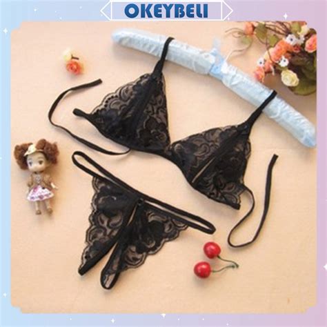 Jual Okey Belibs Set Bra Lingerie Sexy Celana Dalam Model Lace Transparant Import Cod