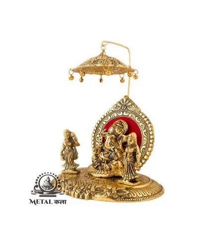 Aluminium Golden Lord Riddhi Siddhi Ganesh Statue Packaging Type Box