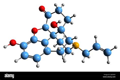 3d Image Of Naloxone Skeletal Formula Molecular Chemical Structure Of