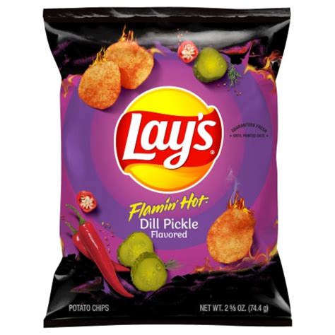 Lay S Flamin Hot Dill Pickle Flavored Potato Chips Oz Frys Food Stores