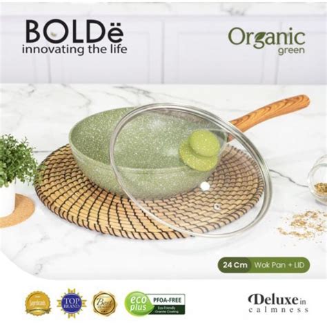 Jual Bolde Organic Green Wok Pan Glass Lid Cm Shopee Indonesia