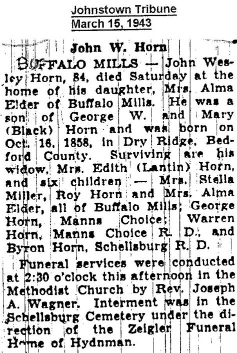 John Wesley Horn 1858 1943 Find A Grave Memorial