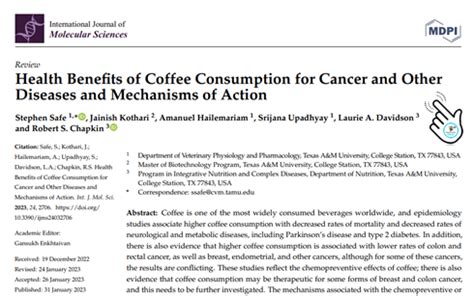 Consumo Di Caff E Malattie Benefici E Possibili Meccanismi Dazione