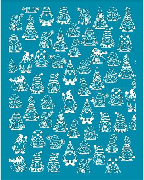 Wholesale OLYCRAFT 4x5 Inch Clay Stencils Gnome Pattern Silk Screen For