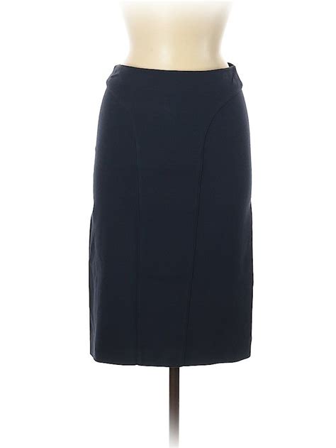 Giorgio Armani Solid Blue Casual Skirt Size 40 It 90 Off Thredup