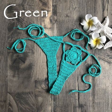 Costume Da Bagno Micro Mini Perizoma Uncinetto Bikini G String Thong Crochet EBay
