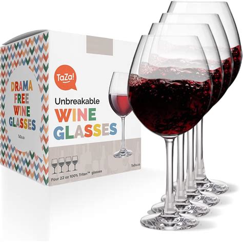 Unbreakable Red Wine Glasses By Taza 100 Tritan Dishwasher Safe