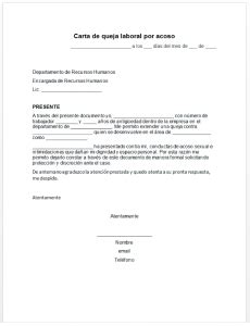 Formato De Carta De Queja Laboral Por Acoso Milformatos