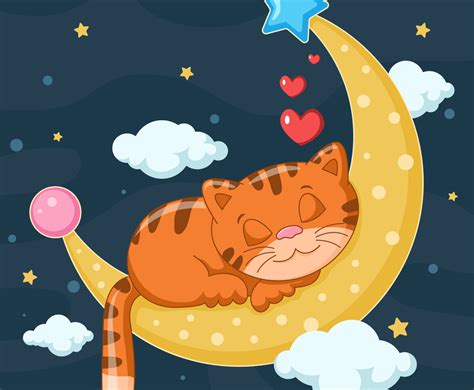 Cute Cat Cartoon Sleeping Vector Art & Graphics | freevector.com