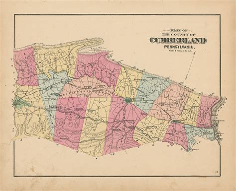 CUMBERLAND COUNTY Pennsylvania 1872 Map Replica or Genuine | Etsy