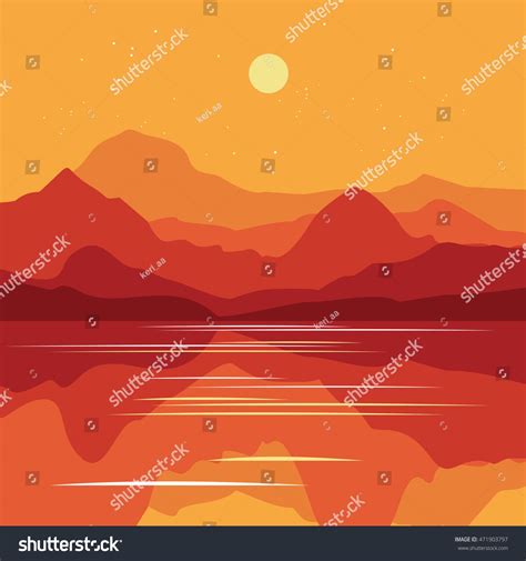 Beautiful Nature Scene Illustration Stock Vector Royalty Free