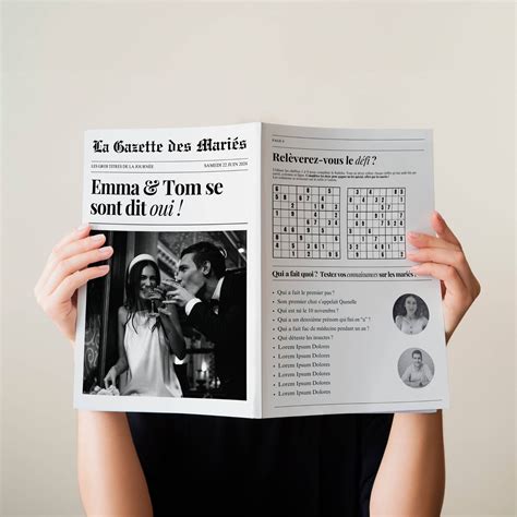 Gazette des Mariés | Modèle à personnaliser en ligne pas cher