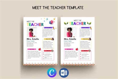 2 Teacher Profile Template Designs And Graphics