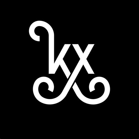 Diseño Del Logotipo De La Letra Kx Sobre Fondo Negro Concepto De