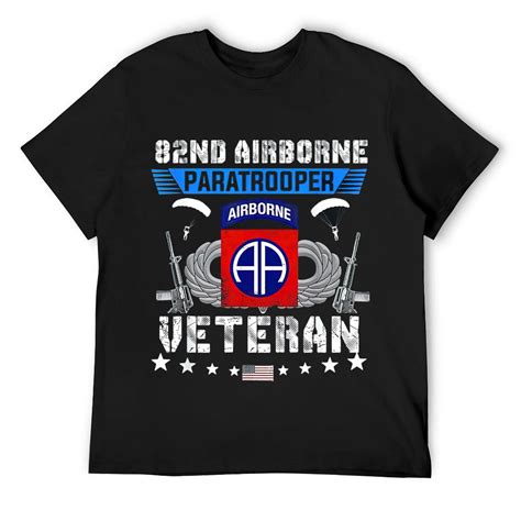 Mens Nd Airborne Paratrooper Veteran Flag Tshirt Veterans Day T