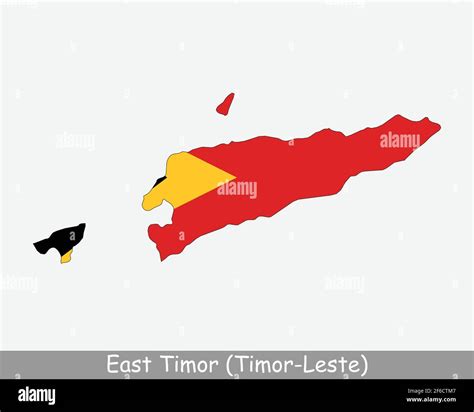 Bandera Del Mapa De Timor Oriental Mapa De Timor Leste Con La Bandera