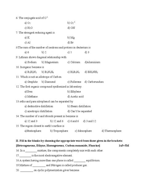 Karnataka St Puc Chemistry Model Question Paper Pdf