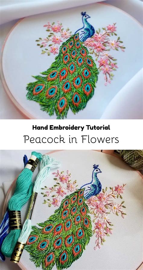 Peacock In Flower Embroidery