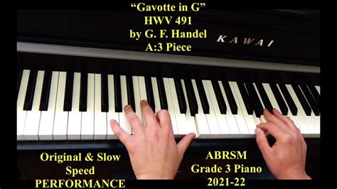 Gavotte In G Grade 3 Piano Exam Piece A 3 ABRSM 2021 22