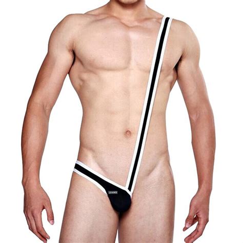 Jual Sexy Underwear Men Mankini Thong Waiter Costume Lingerie String Homme Men S Sexy Bodysuit