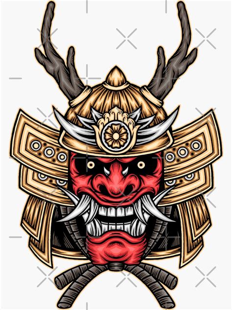 Japanese Red Samurai Sticker For Sale By Wodexz Redbubble