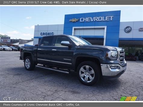 Dark Slate Metallic Gmc Sierra Slt Crew Cab Wd Cocoa