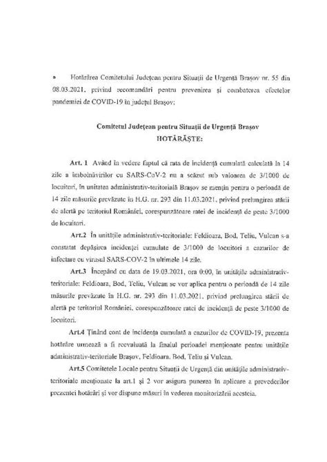 Hot R Rea Nr Privind Constatarea Inciden Ei Cumulate A Cazurilor De Infectare Cu