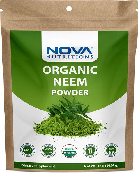 Nova Nutritions Certified Organic Neem Leaf Powder Oz Gm