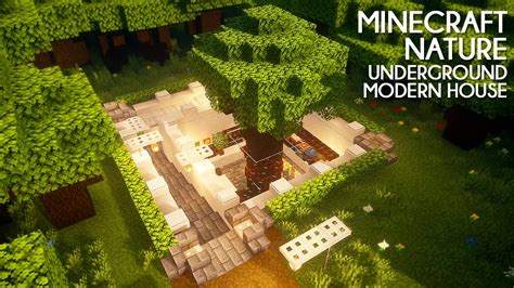 Minecraft How To Build A Nature Underground Modern House Youtube