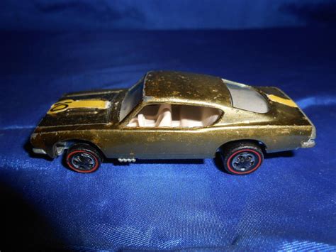 Redline Hot Wheels Custom Barracuda Gold Usa White Interior Toning Vg Exc