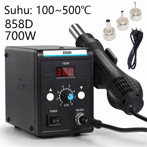 Jual 700W Daya Tinggi Heat Gun Stasiun Solder Kontrol Suhu Tampilan Digital LED Hot Air Solder