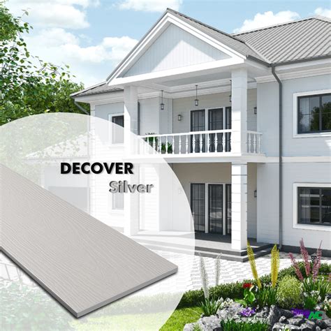 Фибросайдинг DECOVER 3600х190х8 мм Silver купить в Екатеринбурге