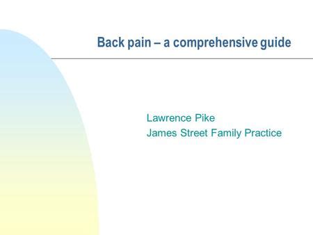 Low Back Pain Case Based Evaluation And Management Ppt Video Online