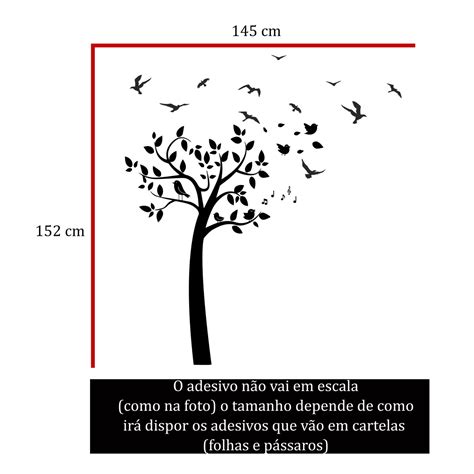 Adesivo Rvore E P Ssaros Elo Produtos Especiais