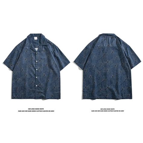 Summer Outfit New Casual Loose Retro Short Sleeve Floral Polo Shirt For